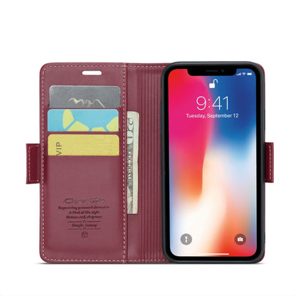 For iPhone XS Max CaseMe 023 Butterfly Buckle Litchi Texture RFID Anti-theft Leather Phone Case(Wine Red) - More iPhone Cases by CaseMe | Online Shopping South Africa | PMC Jewellery