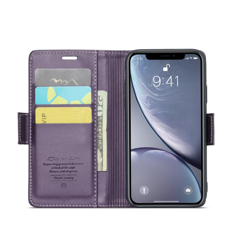 For iPhone XR CaseMe 023 Butterfly Buckle Litchi Texture RFID Anti-theft Leather Phone Case(Pearly Purple) - More iPhone Cases by CaseMe | Online Shopping South Africa | PMC Jewellery