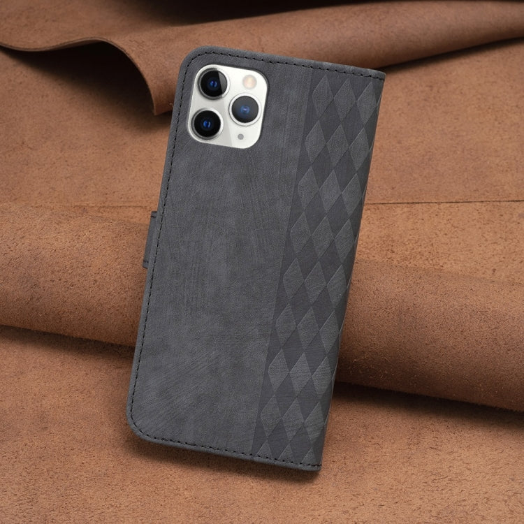 For iPhone 11 Pro Max Plaid Embossed Leather Phone Case(Black) - free shipping - PMC TechLife - Order now!