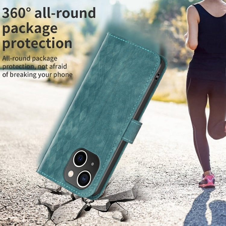 For iPhone 15 Plaid Embossed Leather Phone Case(Green) - free shipping - PMC TechLife - Order now!