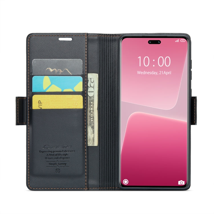 For Xiaomi 13 Lite CaseMe 023 Butterfly Buckle Litchi Texture RFID Anti-theft Leather Phone Case(Black) - Xiaomi Cases by CaseMe | Online Shopping South Africa | PMC Jewellery | Buy Now Pay Later Mobicred