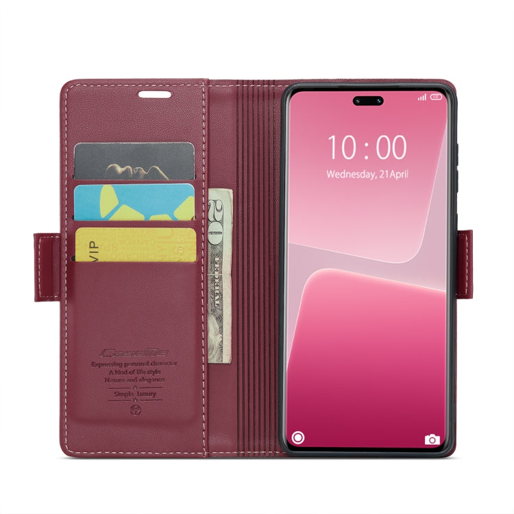 For Xiaomi 13 Lite CaseMe 023 Butterfly Buckle Litchi Texture RFID Anti-theft Leather Phone Case(Wine Red) - 13 Lite Cases by CaseMe | Online Shopping South Africa | PMC Jewellery