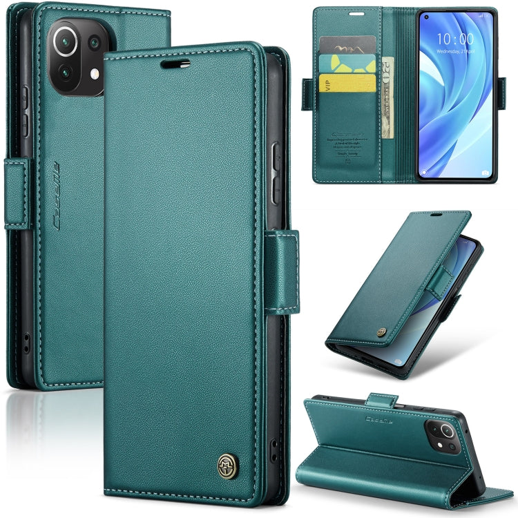 For Xiaomi Mi 11 Lite CaseMe 023 Butterfly Buckle Litchi Texture RFID Anti-theft Leather Phone Case(Pearly Blue) - Xiaomi Cases by CaseMe | Online Shopping South Africa | PMC Jewellery