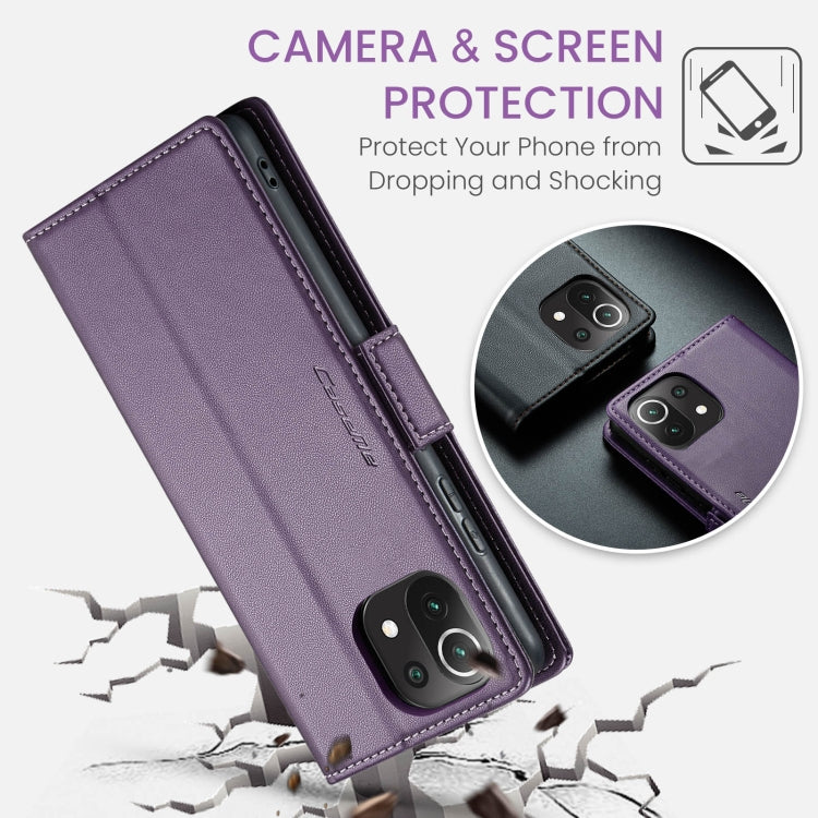 For Xiaomi Mi 11 Lite CaseMe 023 Butterfly Buckle Litchi Texture RFID Anti-theft Leather Phone Case(Pearly Purple) - Xiaomi Cases by CaseMe | Online Shopping South Africa | PMC Jewellery