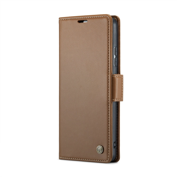 For Xiaomi 11T / 11T Pro CaseMe 023 Butterfly Buckle Litchi Texture RFID Anti-theft Leather Phone Case(Brown) - Xiaomi Cases by CaseMe | Online Shopping South Africa | PMC Jewellery