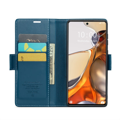 For Xiaomi 11T / 11T Pro CaseMe 023 Butterfly Buckle Litchi Texture RFID Anti-theft Leather Phone Case(Blue) - Xiaomi Cases by CaseMe | Online Shopping South Africa | PMC Jewellery