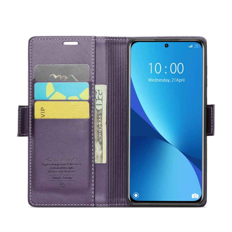 For Xiaomi 12 / 12X / 12S CaseMe 023 Butterfly Buckle Litchi Texture RFID Anti-theft Leather Phone Case(Pearly Purple) - 12 Cases by CaseMe | Online Shopping South Africa | PMC Jewellery