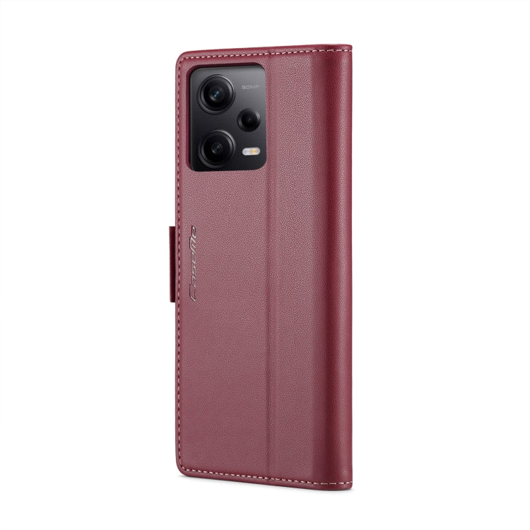 CaseMe 023 Butterfly Buckle Litchi Texture RFID Anti-theft Leather Phone Case For Xiaomi Poco X5 Pro 5G/Redmi Note 12 Pro 5G Global(Wine Red) - Xiaomi Cases by CaseMe | Online Shopping South Africa | PMC Jewellery