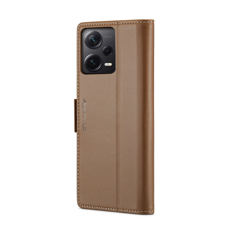 For Xiaomi Redmi Note 12 Pro+ 5G Global CaseMe 023 Butterfly Buckle Litchi Texture RFID Anti-theft Leather Phone Case(Brown) - Note 12 Pro+ Cases by CaseMe | Online Shopping South Africa | PMC Jewellery