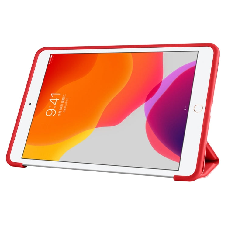 For iPad 9.7 2018 / 2017 / Air 2 / Air 3-folding TPU Horizontal Flip Leather Tablet Case with Holder(Red) - free shipping - PMC TechLife - Order now!