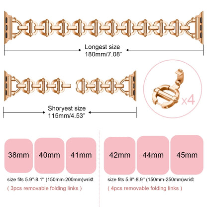 Ladder Buckle Metal Watch Band For Apple Watch SE 2022 40mm(Rose Gold) - Watch Bands by PMC Jewellery | Online Shopping South Africa | PMC Jewellery