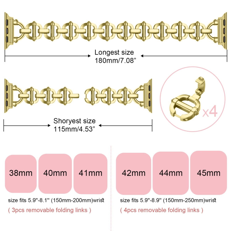 Ladder Buckle Metal Watch Band For Apple Watch SE 2022 44mm(Gold) - Watch Bands by PMC Jewellery | Online Shopping South Africa | PMC Jewellery