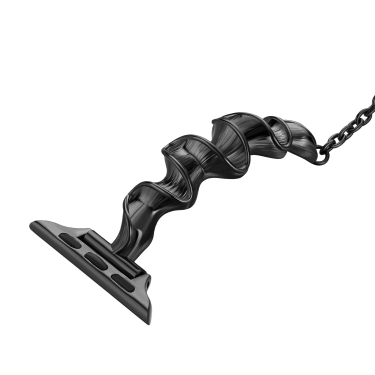 Ribbon Wave Metal Watch Band For Apple Watch 2 38mm(Black) - Watch Bands by PMC TechLife | Online Shopping South Africa | PMC TechLife