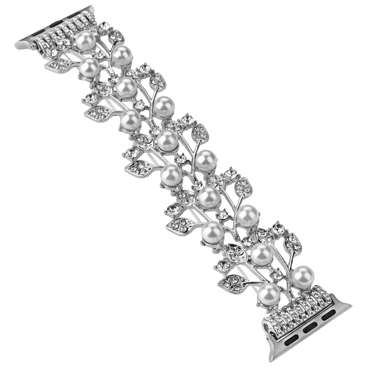 Four-leaf Bead Metal Watch Band For Apple Watch SE 2022 44mm(Silver) - Watch Bands by PMC Jewellery | Online Shopping South Africa | PMC Jewellery