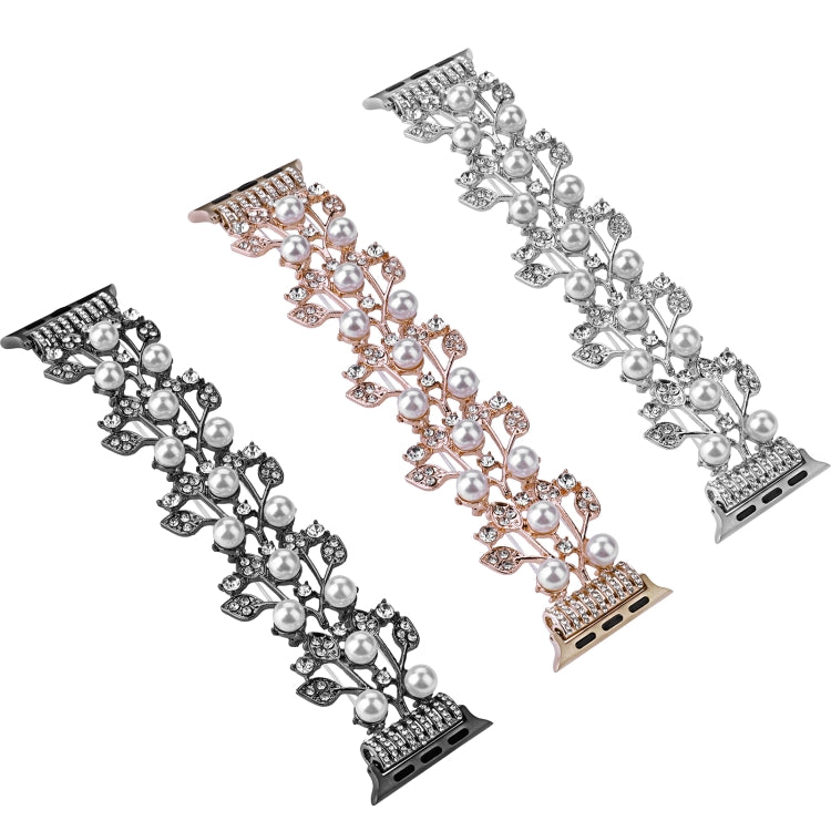 Four-leaf Bead Metal Watch Band For Apple Watch 4 40mm(Silver) - Watch Bands by PMC TechLife | Online Shopping South Africa | PMC TechLife
