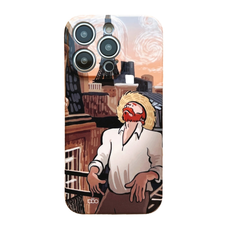 For iPhone 14 Plus Precise Hole Oil Painting Pattern PC Phone Case(Tower) - iPhone 14 Plus Cases by PMC TechLife | Online Shopping South Africa | PMC TechLife
