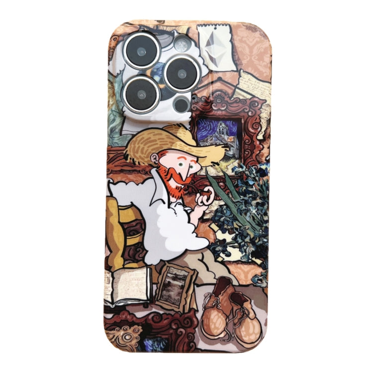 For iPhone 13 Precise Hole Oil Painting Pattern PC Phone Case(Tobacco Pipe) - iPhone 13 Cases by PMC Jewellery | Online Shopping South Africa | PMC Jewellery