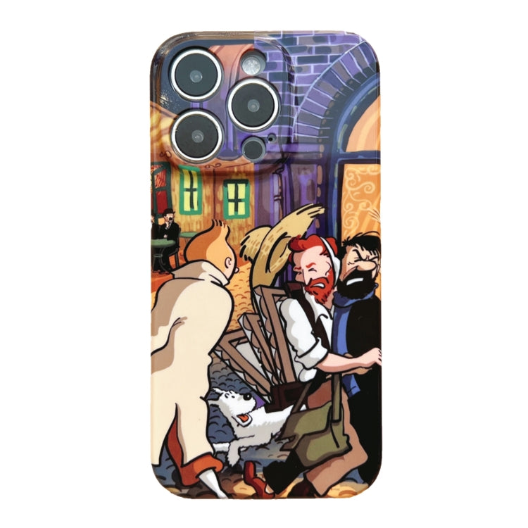 For iPhone 12 Precise Hole Oil Painting Pattern PC Phone Case(Puppy) - iPhone 12 / 12 Pro Cases by PMC TechLife | Online Shopping South Africa | PMC TechLife