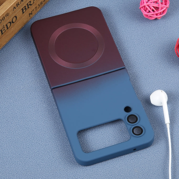 For Samsung Galaxy Z Flip4 Liquid TPU Silicone Gradient MagSafe Phone Case(Blue Purple) - Galaxy Z Flip4 5G Cases by PMC TechLife | Online Shopping South Africa | PMC TechLife