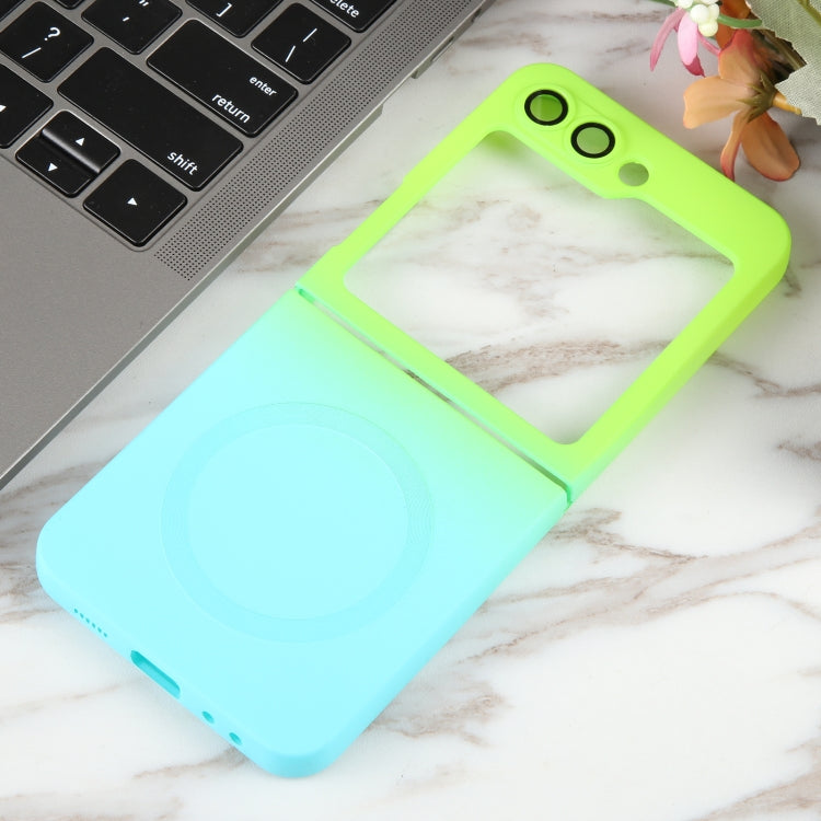 For Samsung Galaxy Z Flip5 Liquid TPU Silicone Gradient MagSafe Phone Case(Cyan Blue) - free shipping - PMC TechLife - Order now!