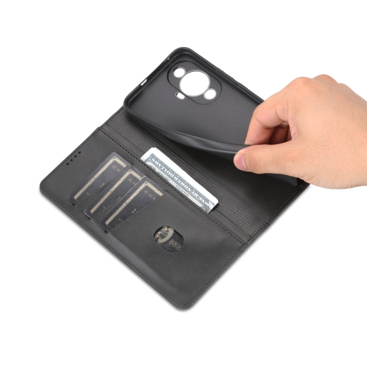 For Huawei Nova 11 Pro AZNS Magnetic Calf Texture Flip Leather Phone Case(Black) - Huawei Cases by AZNS | Online Shopping South Africa | PMC TechLife | Buy Now Pay Later Mobicred