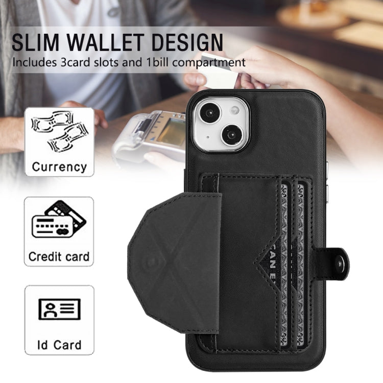 For iPhone 14 Plus Shockproof Leather Phone Case with Card Holder(Black) - free shipping - PMC TechLife - Order now!