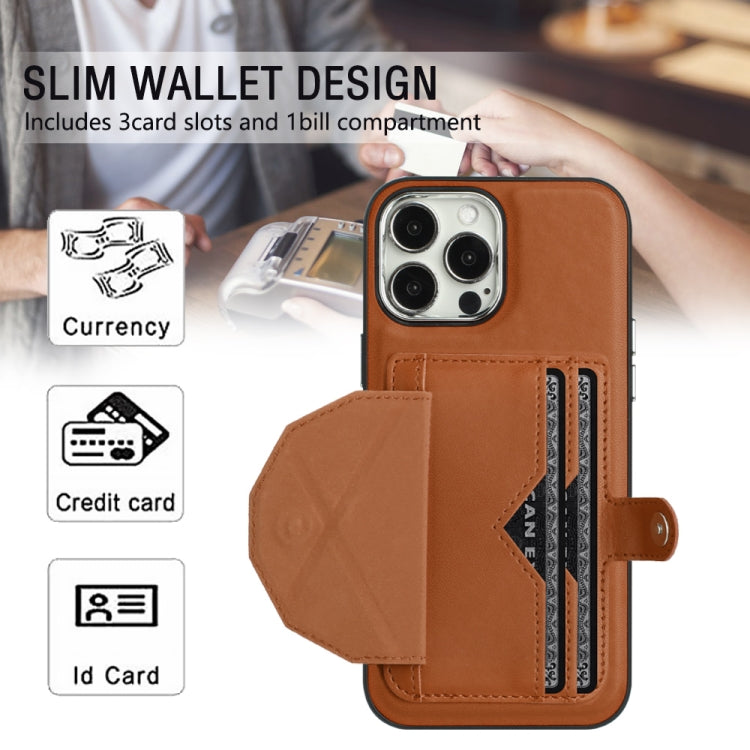 For iPhone 13 Pro Max Shockproof Leather Phone Case with Card Holder(Brown) - free shipping - PMC TechLife - Order now!