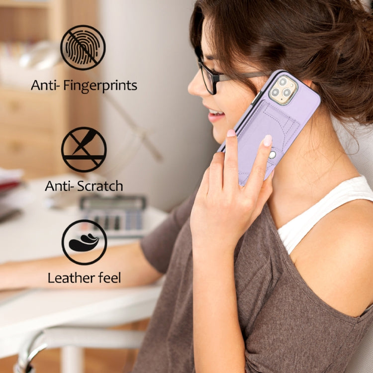 For iPhone 11 Pro Shockproof Leather Phone Case with Card Holder(Purple) - free shipping - PMC TechLife - Order now!
