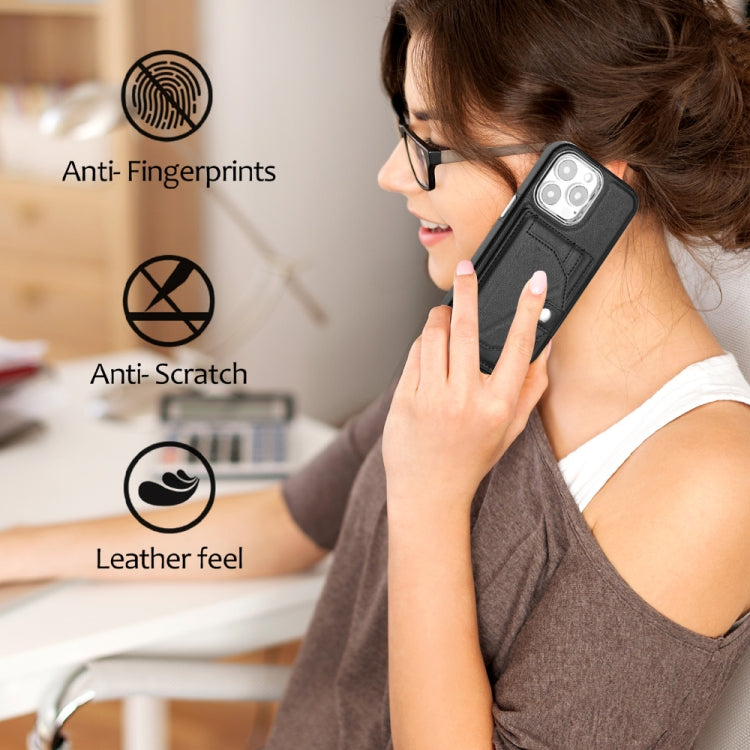 For iPhone 15 Pro Shockproof Leather Phone Case with Card Holder(Black) - free shipping - PMC TechLife - Order now!