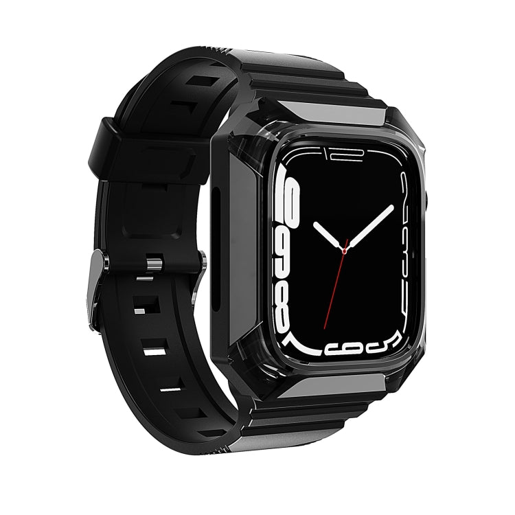 Armor Case Integrated TPU Watch Band For Apple Watch 8 41mm(Black) - Watch Bands by PMC TechLife | Online Shopping South Africa | PMC TechLife