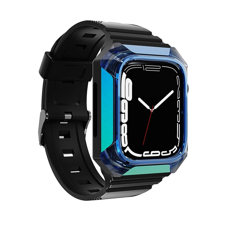Armor Case Integrated TPU Watch Band For Apple Watch 8 41mm(Blue) - Watch Bands by PMC TechLife | Online Shopping South Africa | PMC TechLife