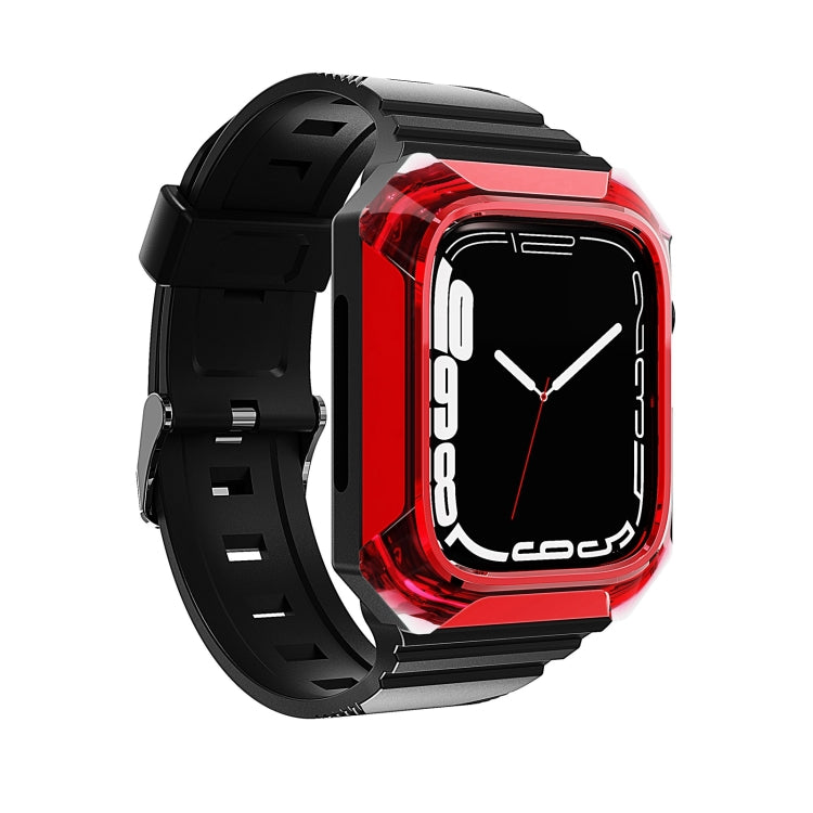 Armor Case Integrated TPU Watch Band For Apple Watch 7 45mm(Red) - Watch Bands by PMC TechLife | Online Shopping South Africa | PMC TechLife