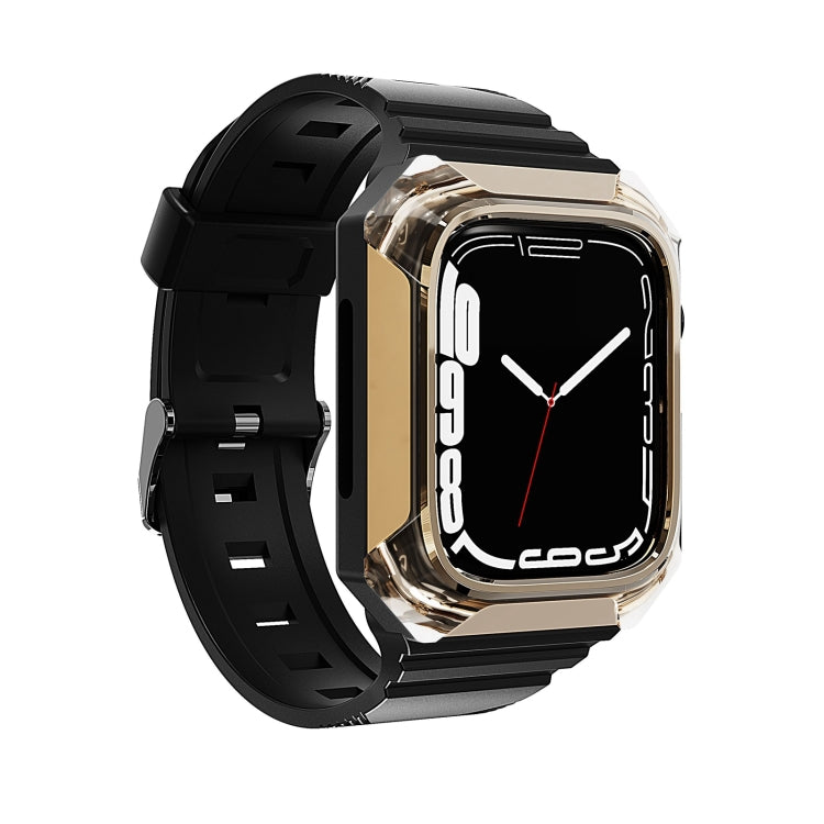 Armor Case Integrated TPU Watch Band For Apple Watch 9 41mm(Gold) - Watch Bands by PMC TechLife | Online Shopping South Africa | PMC TechLife