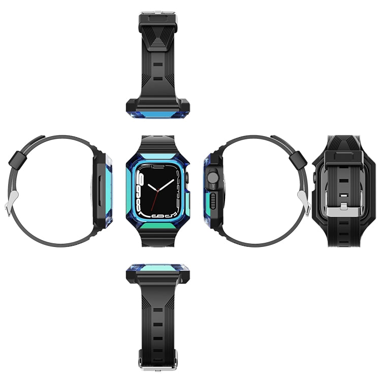 Armor Case Integrated TPU Watch Band For Apple Watch 6 44mm(Blue) - Watch Bands by PMC TechLife | Online Shopping South Africa | PMC TechLife
