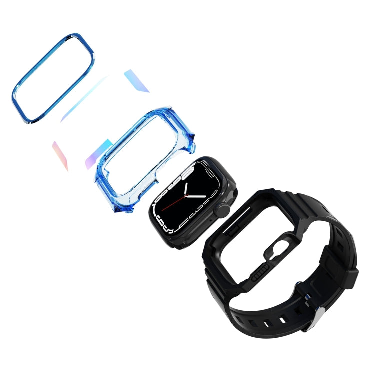 Armor Case Integrated TPU Watch Band For Apple Watch 42mm(Blue) - Watch Bands by PMC Jewellery | Online Shopping South Africa | PMC Jewellery