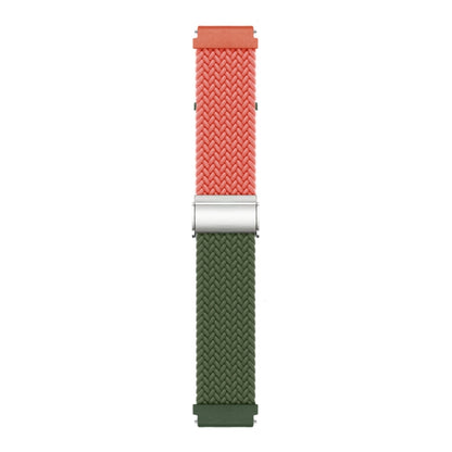 20mm Buckle Braided Nylon Watch Band(Orange Green) - 20mm Bands by PMC Jewellery | Online Shopping South Africa | PMC Jewellery