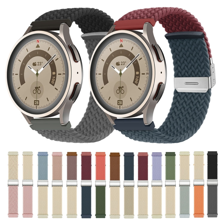 20mm Buckle Braided Nylon Watch Band(Wine Red Blue) - 20mm Bands by PMC TechLife | Online Shopping South Africa | PMC TechLife