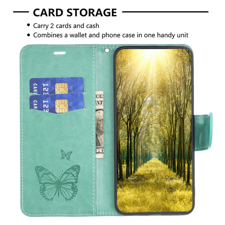 For Xiaomi Redmi Note 12S 4G / Note 11 Two Butterflies Embossing Leather Phone Case(Green) - free shipping - PMC TechLife - Order now!
