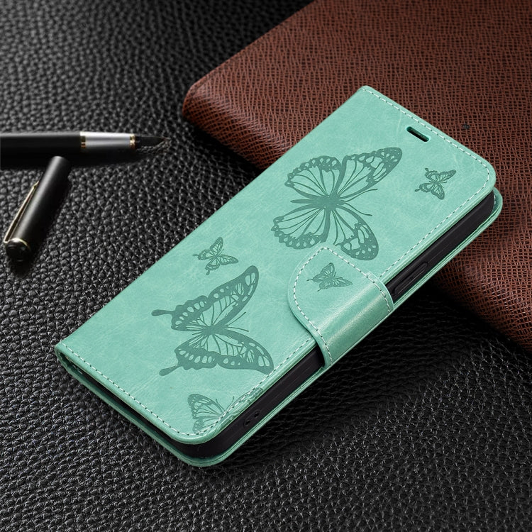 For Xiaomi Redmi Note 12S 4G / Note 11 Two Butterflies Embossing Leather Phone Case(Green) - free shipping - PMC TechLife - Order now!