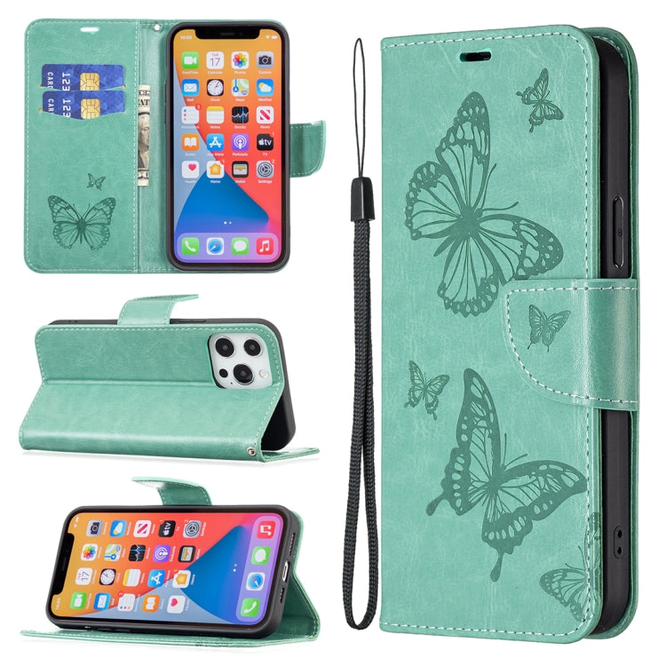 For Xiaomi Poco F5 5G / Redmi Note 12 Turbo Two Butterflies Embossing Leather Phone Case(Green) - Xiaomi Cases by PMC Jewellery | Online Shopping South Africa | PMC Jewellery