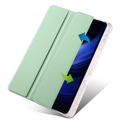 For Xiaomi Pad 6 / 6 Pro 3-fold Clear TPU Smart Leather Tablet Case with Pen Slot(Green) -  by PMC Jewellery | Online Shopping South Africa | PMC Jewellery