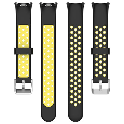 For Xiaomi Mi Band 8 Two-color Steel Plug Silicone Watch Band(Black Yellow) - Watch Bands by PMC Jewellery | Online Shopping South Africa | PMC Jewellery