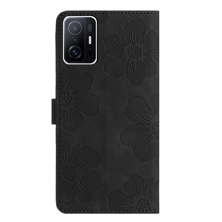 For Xiaomi 11T / 11T Pro Flower Embossing Pattern Leather Phone Case(Black) - Xiaomi Cases by PMC Jewellery | Online Shopping South Africa | PMC Jewellery