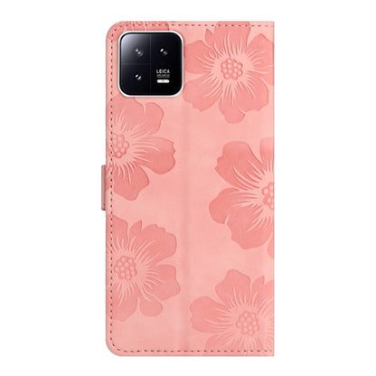 For Xiaomi 13 Pro Flower Embossing Pattern Leather Phone Case(Pink) - 13 Pro Cases by PMC Jewellery | Online Shopping South Africa | PMC Jewellery