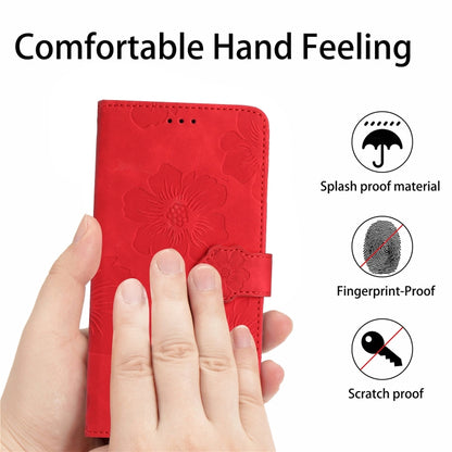 For Xiaomi Redmi 10 Flower Embossing Pattern Leather Phone Case(Red) - Xiaomi Cases by PMC Jewellery | Online Shopping South Africa | PMC Jewellery