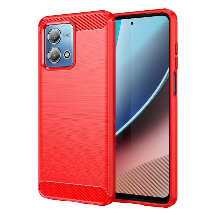 For Motorola Moto G Stylus 2023 4G Brushed Texture Carbon Fiber TPU Phone Case(Red) - Motorola Cases by PMC Jewellery | Online Shopping South Africa | PMC Jewellery