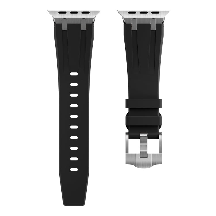 AP Silicone Watch Band For Apple Watch Ultra 49mm(Silver Black) - Watch Bands by PMC TechLife | Online Shopping South Africa | PMC TechLife