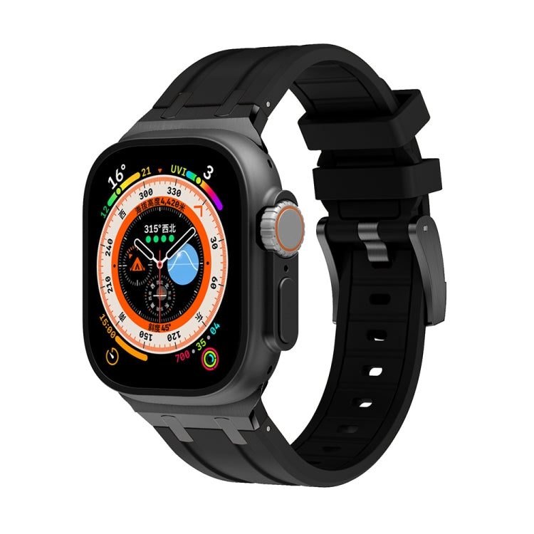 AP Silicone Watch Band For Apple Watch 8 41mm(Black Black) - Watch Bands by PMC TechLife | Online Shopping South Africa | PMC TechLife