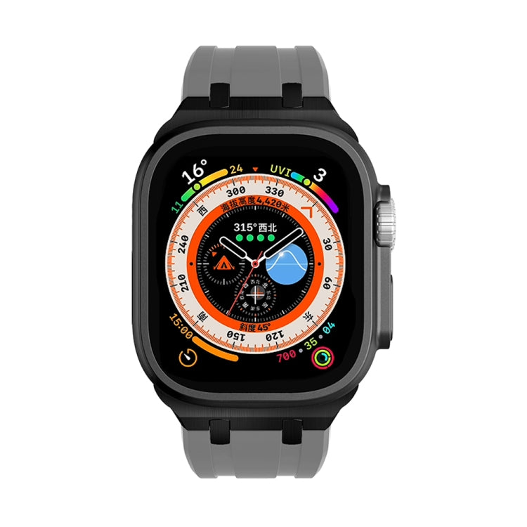 AP Silicone Watch Band For Apple Watch 8 41mm(Black Grey) - Watch Bands by PMC TechLife | Online Shopping South Africa | PMC TechLife