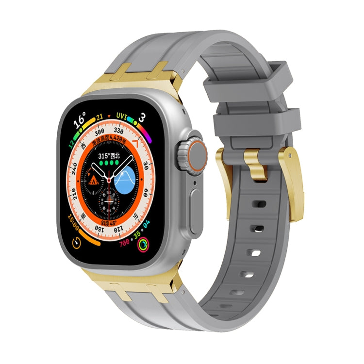 AP Silicone Watch Band For Apple Watch 8 41mm(Gold Grey) - Watch Bands by PMC TechLife | Online Shopping South Africa | PMC TechLife